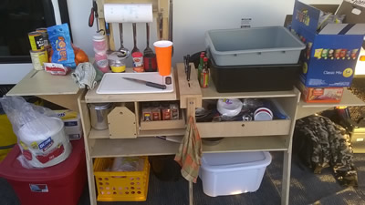 Two GrabBoxes attached at the side to make a full access camp kitchen.